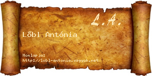 Lőbl Antónia névjegykártya
